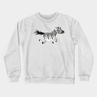 Cute funny zebra running cartoon illustration Crewneck Sweatshirt